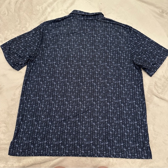 ProTour Athletic Fit Mens XL Full Print Short Sleeve Polo Golf Shirt Dark Blue - Picture 7 of 9